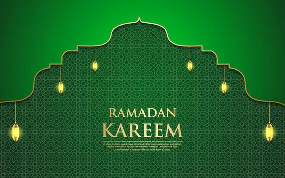 Islamic Background with Geometric Patterns and Beautiful Ornaments with Lanterns. vector