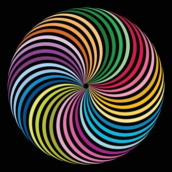 The abstract vibrant spiral of colorful geometric pattern vector