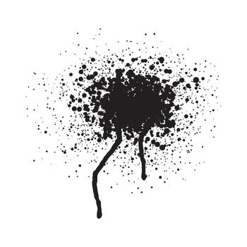 Abstract Ink Explosion Splash Art Design. Lines and Drips Black ink splatters. Paint Splatter Background with Heavy Drip Elements vector