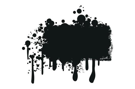 Abstract Ink Explosion Splash Art Design. Lines and Drips Black ink splatters. Ink Explosion with Dripping Liquid Effect vector