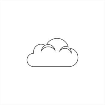 Minimalist Cloud Computing Outline Icon for Data Storage, Networking, Online Service, and Digital Internet Technology Symbol vector