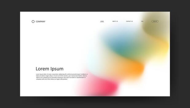 landing page abstract fluid design vector