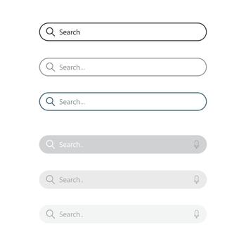 Search Bar UI Set Minimal Search Field Designs with Icons vector