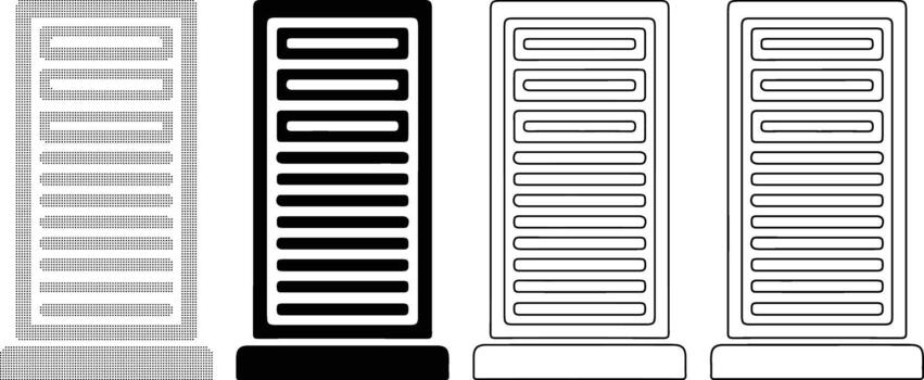 Four different types of shelves with different sizes vector