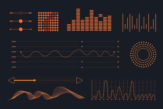 colección de resumen datos visualización y usuario interfaz componentes vector