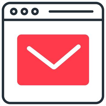 Webpage Message and icon concept in red line color vector