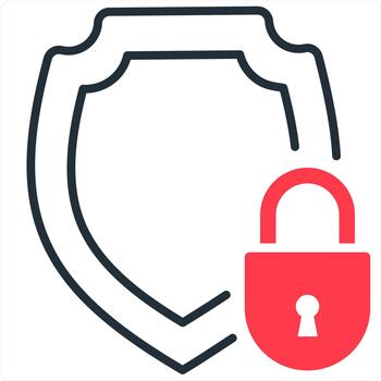 Security concept in red line color vector