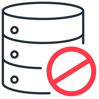 Server Prohibited icon concept in red line color vector