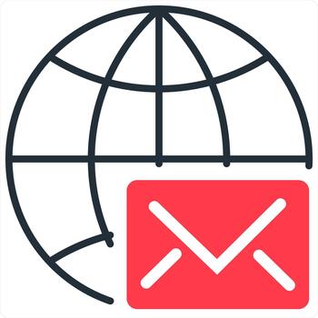 Global Message concept in red line color vector