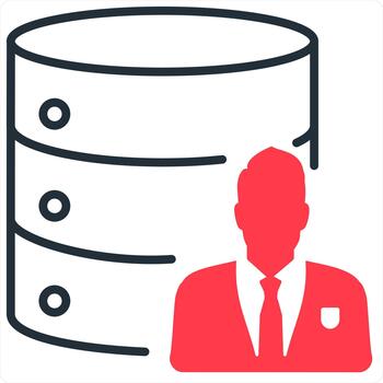 Server and user in red line color vector