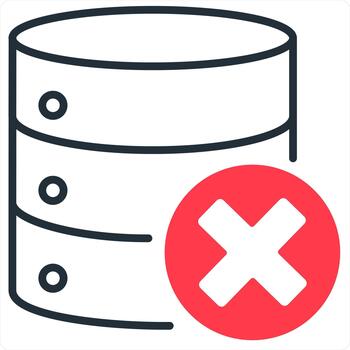 Wrong Server icon concept in red line color vector