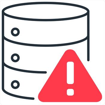 Server Maintenance and server icon concept in red line color vector