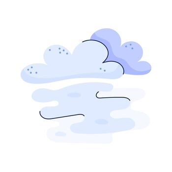 Hand drawn cloud and Fog. Sky and weather design element. Isolated illustration on white background. vector