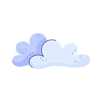Hand drawn clouds. Sky and weather design element. Isolated illustration on white background. vector