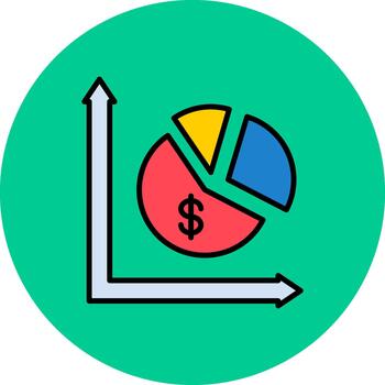 Pie Chart Modern Layer Token vector