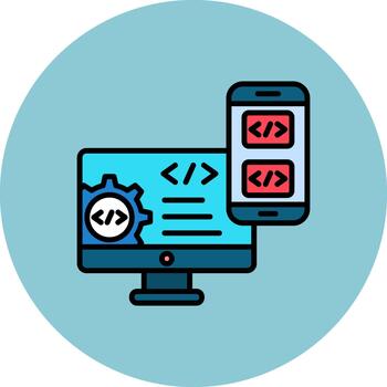 App Development Clean Stroke Fragment vector