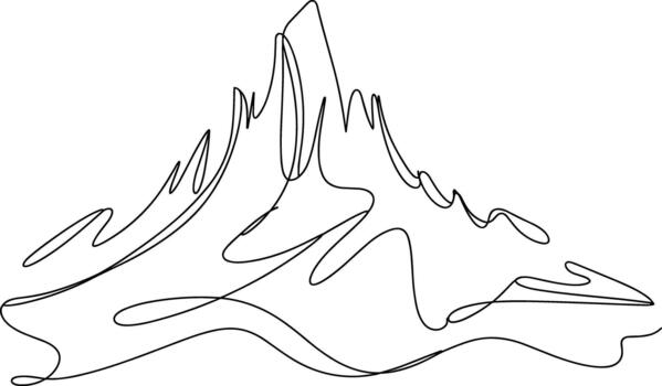 Abstract continuous line of a mountain peak line continuous line vector
