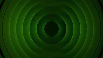 mörk grön koncentrisk krusningar skapande atmosfärisk cirkulär djup. looped 3d tolkning video