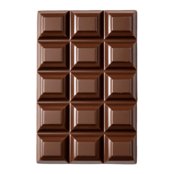 rettangolare cioccolato caramella bar con un' lucido finire, diviso in piazza sezioni su trasparente sfondo png