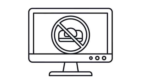 ad blockera ikon på dator övervaka design isolerat på en transparent bakgrund png