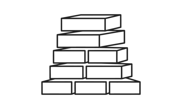 pila di rettangolare mattoni linea arte icona design isolato su un' trasparente sfondo png