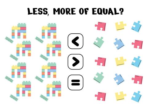 jardín de infancia contando juego con rompecabezas piezas y bloques vector