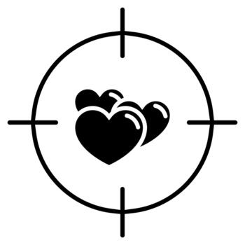 Heart target icon. Simple illustration of heart target icon for web vector