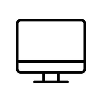 Outline of a Computer Monitor on a White Background vector