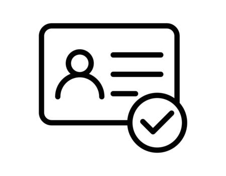 Simple Outline of an Identification Card with Check Mark Symbol vector