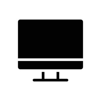 Simple Black Computer Monitor Icon on White Background for Digital Designs vector