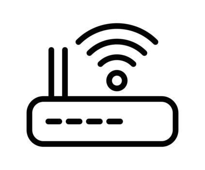 Wireless Router Icon with Signal Bars and Connection Indicators vector