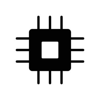 Black Microchip Graphic with Lines for Technology and Innovation Themes vector