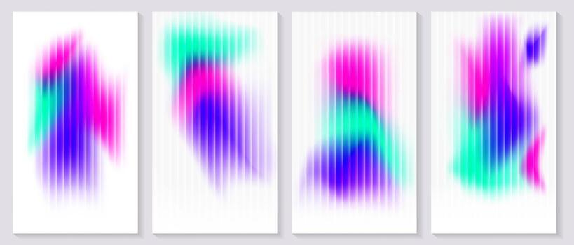 Set Of Glass Ripple Gradient Abstract Background vector
