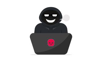 4k Animation zum Hacker im schwarz Kapuze oder Cyber Attacke beim Laptop. Prozess Freischalten von Vorhängeschloss zu stehlen persönlich Daten und Spam Fehler Email. Internet Phishing. Hacker Attacke video