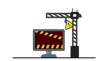 animiert von Webseite Wartung. Software unter Konstruktion zu Reparatur. Codierung und Programmierung Entwicklung. Aktualisierung System Konzept auf 4k Auflösung. video