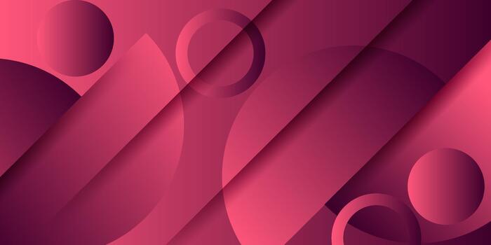 Red geometric background with circles and lines vector