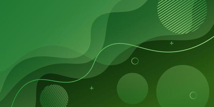 Green geometric business banner design. Creative banner design with wave shapes and lines as a template. Eps10 vector