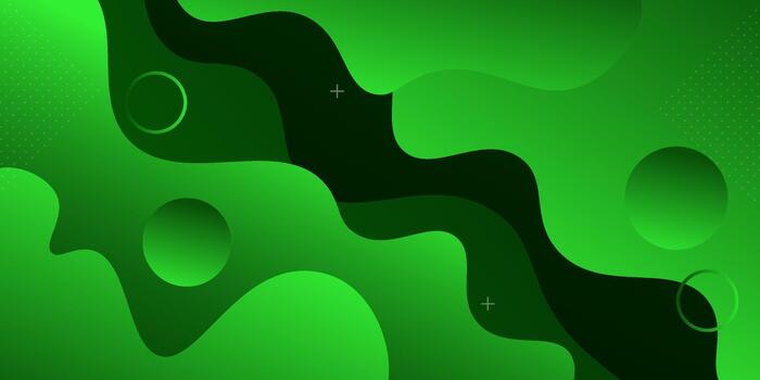 Abstract green gradient colorful wave background. Trendy geometric pattern design with simple waves. Eps10 vector