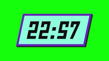Digital Countdown Timer von 23 Minute zu 22 Minute auf ein gekippt rechteckig Anzeige mit ein Grün Hintergrund video