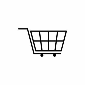 Modern outline grid trolley icon. Essential symbol for e-commerce, shopping application, supermarket, purchasing, and add-to-cart buttons vector