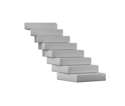 abstrakt 3d trappa av vit block, formning en dynamisk och geometrisk strukturera. 3d illustration png