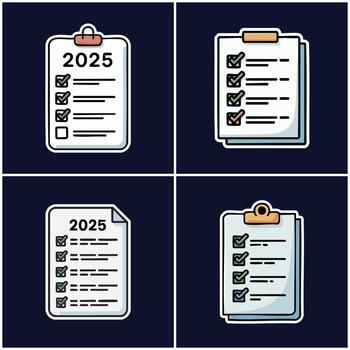 Checklists for planning and task management vector