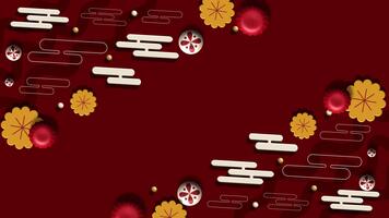 dynamisk röd guld moln element mönster abstrakt bakgrund video