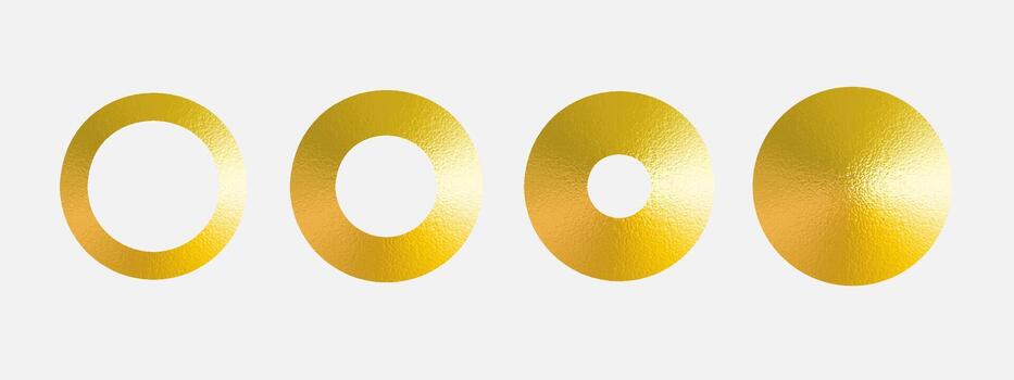 Set gold foil metallic rings geometric shapes element design. Abstract gold shapes element metallic luxury style. Isolated geometric shapes graphic design template vector