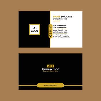 Business card design with QR code vector