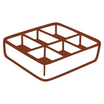 Brown Outline of an Empty Ice Cube Tray Ready for Chilling Liquids and Beverage Preparation vector