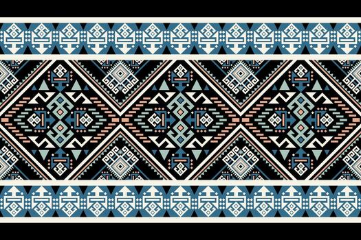 geométrico floral modelo en negro fondo, azteca estilo resumen antecedentes. vector