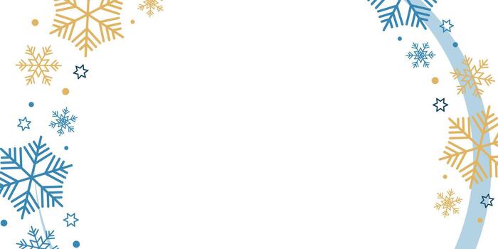 resumen horizontal bandera con copos de nieve y vacío espacio para texto. modelo para diseño vector