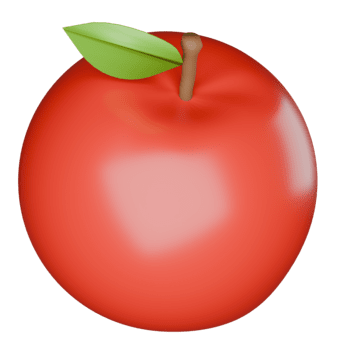 un' lucido, rosso Mela con un' verde foglia e Marrone stelo, centrato, morbido illuminazione, liscio struttura, e un' allegro, invitante umore. png