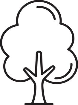 Minimalist tree icon vectors design in clean medium thin line art silhouette style modern simple nature symbol sign graphic element for professional illustration branding and digital use